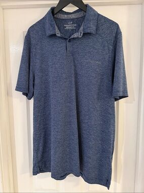 Vineyard Vines Men's Heathered Indigo Performance Polo